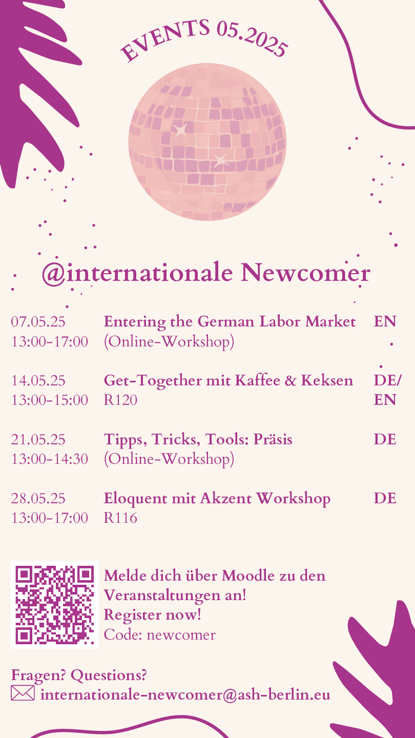 Veranstaltungen für internationale Newcomer im Mai