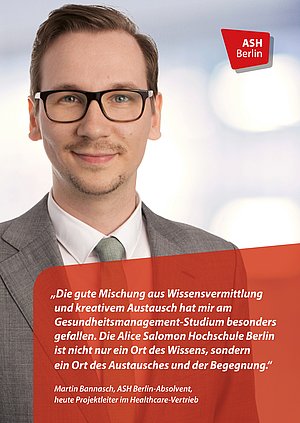 Profilbild des ASH Absolventen Herr Bannasch der den Bachelor Management und Versorgung im Gesundheitswesen studierte